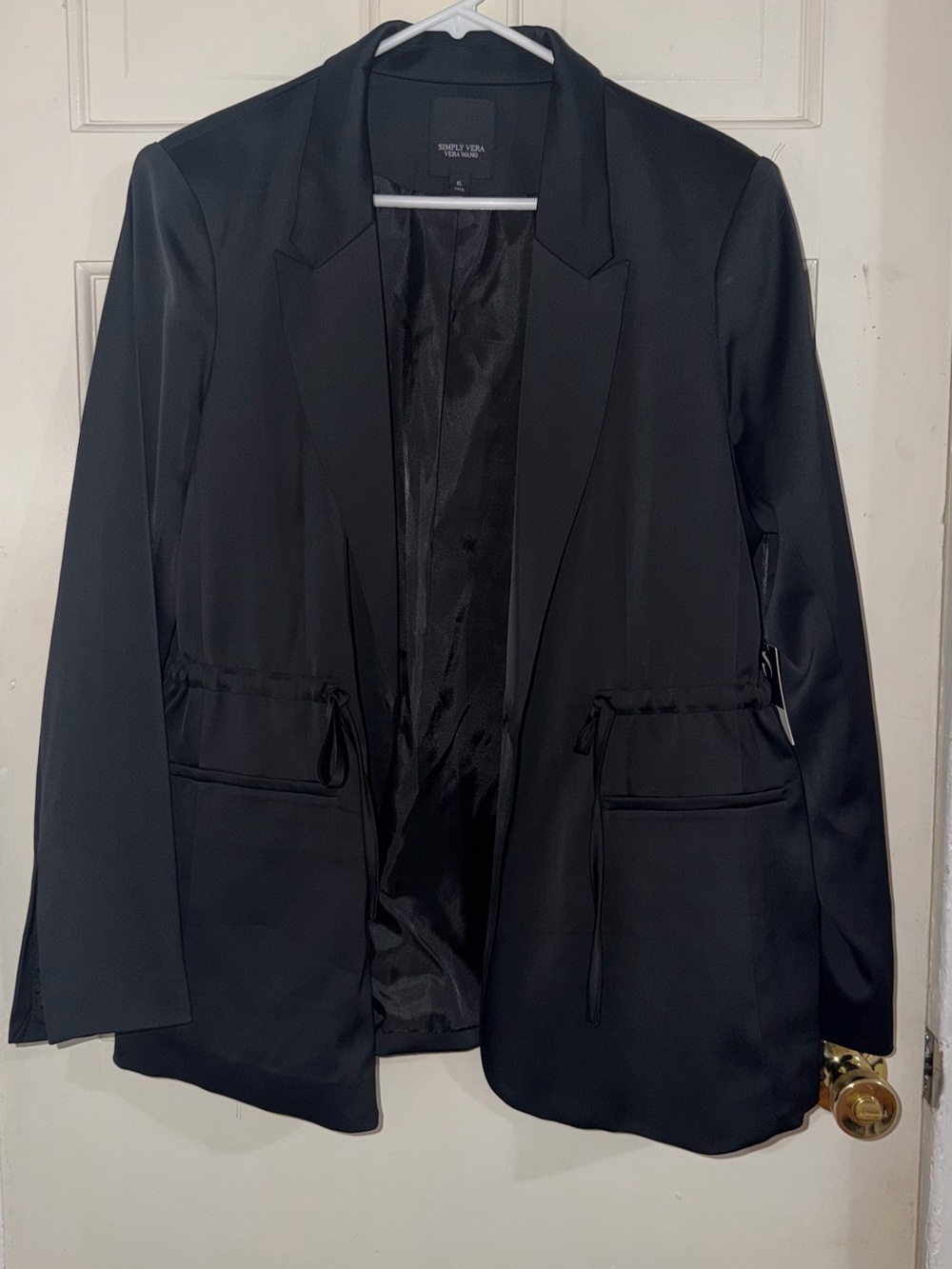 Simply Vera Vera Wang Black Drawstring Blazer Jacket